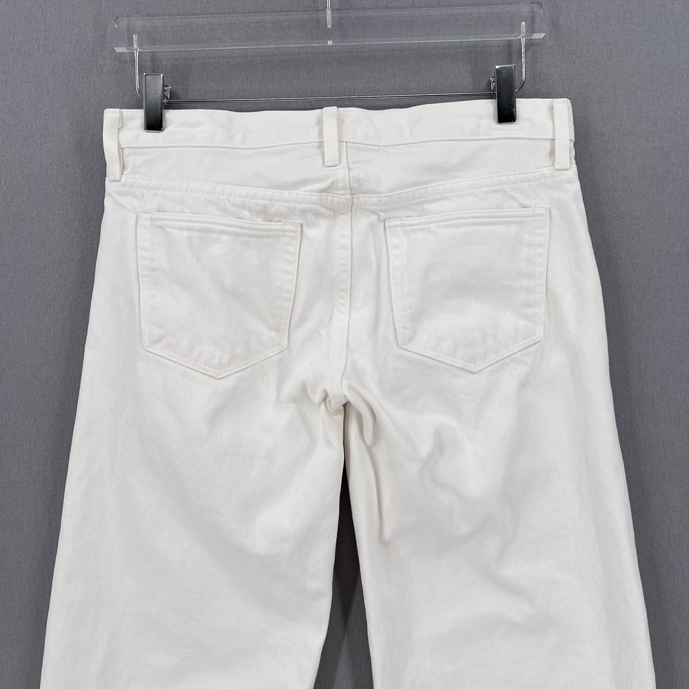 SIMON MILLER Lamere Crop Jeans Womens 27 White Straight Leg Raw Hem Rigid Denim - Picture 5 of 14